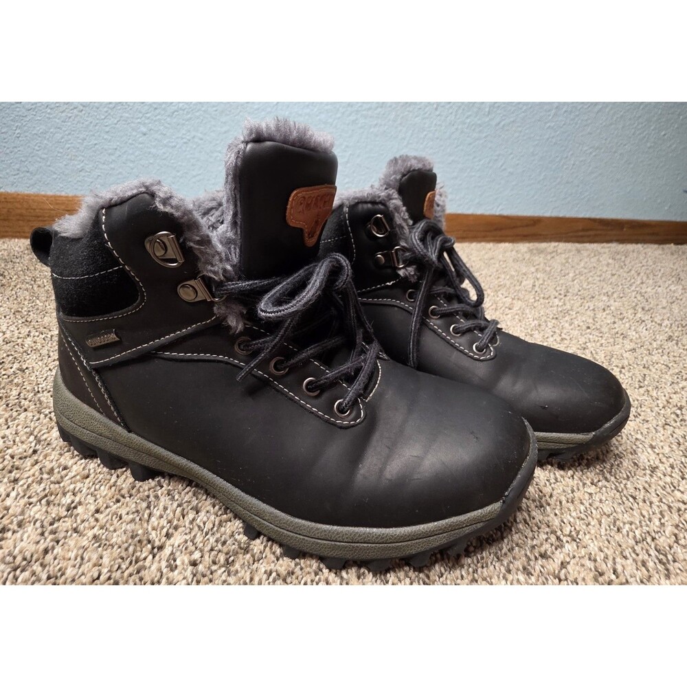 Quatchi Hiking Boots Size 40 US 8.5 Lined Black Gray Winter Warm Outdoor Sport
